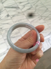 Load image into Gallery viewer, 51.5mm certificated Type A 100% Natural light green/blue/gray Jadeite Jade bangle AD17-5464