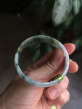 Load image into Gallery viewer, 52.4mm certified Type A 100% Natural light green/white thin Jadeite Jade bangle Y101-7332