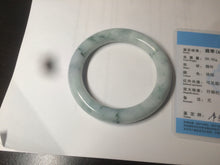Load image into Gallery viewer, 56.5mm Certified 100% natural Type A light green/yellow with green flying flowers round cut jadeite jade bangle AS65-1634