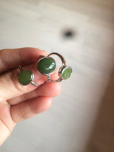 Load image into Gallery viewer, 100% Natural dark green nephrite (碧玉) Jade ring HT66 (adjustable size)