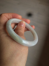 Load image into Gallery viewer, 54.9mm certified type A 100% Natural white green jadeite jade bangle AQ9-4205