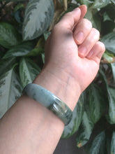 Load image into Gallery viewer, 52.4mm certified Type A 100% Natural light green/white thin Jadeite Jade bangle Y101-7332