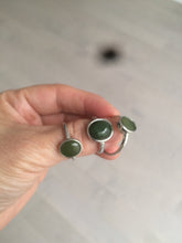 Load image into Gallery viewer, 100% Natural dark green nephrite (碧玉) Jade ring HT66 (adjustable size)
