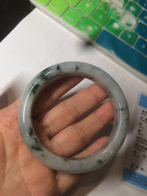 Load image into Gallery viewer, 56.7mm certified 100% natural type A icy watery green flying flowers jadeite jade bangle AS66-1633