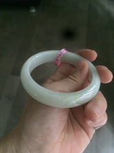 Load image into Gallery viewer, 57.2mm certified Type A 100% Natural light green/white Jadeite Jade bangle AB21-6215