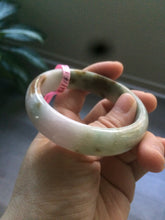 Load image into Gallery viewer, 53.6mm 100% natural Type A green/brown/purple jadeite jade bangle L62