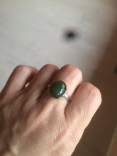 Load image into Gallery viewer, 100% Natural dark green nephrite (碧玉) Jade ring HT66 (adjustable size)
