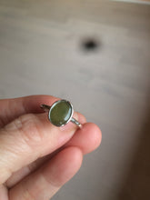 Load image into Gallery viewer, 100% Natural dark green nephrite (碧玉) Jade ring HT66 (adjustable size)