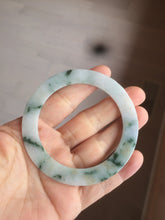 Load image into Gallery viewer, 53.6mm Certified type A 100% Natural green flying flowers Jadeite Jade bangle AB65