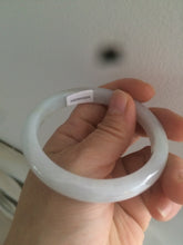 Load image into Gallery viewer, 54.9mm certified type A 100% Natural white green jadeite jade bangle AQ9-4205