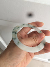 Load image into Gallery viewer, 53.6mm Certified type A 100% Natural green flying flowers Jadeite Jade bangle AB65