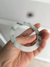 Load image into Gallery viewer, 53.6mm Certified type A 100% Natural green flying flowers Jadeite Jade bangle AB65