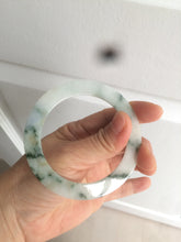 Load image into Gallery viewer, 53.6mm Certified type A 100% Natural green flying flowers Jadeite Jade bangle AB65