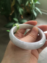 Load image into Gallery viewer, 54.3mm certifed 100% natural certified watery light green/white jadeite jade bangle Q88-7697