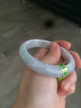 Load image into Gallery viewer, 54.3mm certifed 100% natural certified watery light green/white jadeite jade bangle Q88-7697