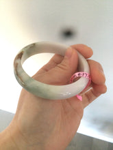 Load image into Gallery viewer, reserved! please don't buy. Thanks. 55.3mm 100% natural Type A green/brown/purple jadeite jade bangle B54