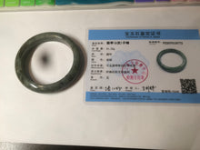 Load image into Gallery viewer, 54.9mm certified Type A 100% Natural dark green/black jadeite jade bangle N102-9772