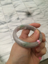 Load image into Gallery viewer, 51.5mm Certified Type A 100% Natural light green/purple/gray oval shape Jadeite Jade bangle B67-5185