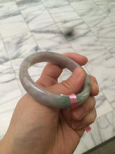 Load image into Gallery viewer, 51.5mm Certified Type A 100% Natural light green/purple/gray oval shape Jadeite Jade bangle B67-5185
