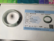 Load image into Gallery viewer, 55.5mm Certified type A 100% Natural green/white chubby Jadeite bangle N103-3792