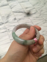 Load image into Gallery viewer, 51.5mm Certified Type A 100% Natural light green/purple/gray oval shape Jadeite Jade bangle B67-5185