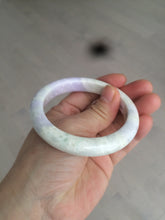 Load image into Gallery viewer, 56.6mm Certified Type A 100% Natural Sage Green/Thistle purple/cream beige Jadeite Jade bangle X107-0542