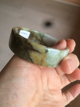 Load image into Gallery viewer, 52mm certified Type A 100% Natural sugar brown/red/green/white oil painting style square Jadeite Jade bangle D3-2745