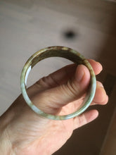 Load image into Gallery viewer, 52mm certified Type A 100% Natural sugar brown/red/green/white oil painting style square Jadeite Jade bangle D3-2745