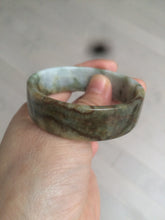 Load image into Gallery viewer, 52mm certified Type A 100% Natural sugar brown/red/green/white oil painting style square Jadeite Jade bangle D3-2745