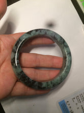 Load image into Gallery viewer, 55.5mm Certified 100% Natural type A dark green/green Jadeite Jade bangle AB68-9800