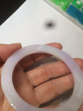 Load image into Gallery viewer, 51.5mm certified Type A 100% Natural sunny green/purple flat style Jadeite jade bangle N109