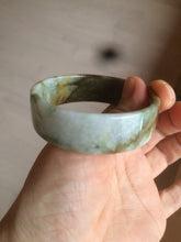 Load image into Gallery viewer, 52mm certified Type A 100% Natural sugar brown/red/green/white oil painting style square Jadeite Jade bangle D3-2745