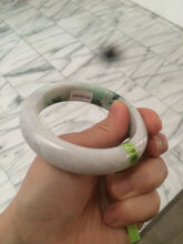 Load image into Gallery viewer, 55.6mm 100% natural Type A sunny green/white/purple jadeite jade bangle L116-4934