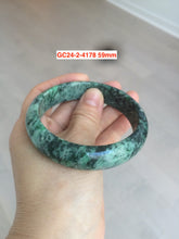 Load image into Gallery viewer, 52-60mm certified Type A 100% Natural green gray black Jadeite Jade bangle GC24 (add on item)