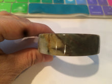 Load image into Gallery viewer, 52mm certified Type A 100% Natural sugar brown/red/green/white oil painting style square Jadeite Jade bangle D3-2745