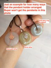 Load image into Gallery viewer, 21-25mm Type A 100% Natural light green/white Jadeite Jade Safety Guardian Button donut Pendant group AH65 (Add-on items)