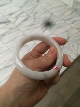 Load image into Gallery viewer, 56.8mm certified type A 100% Natural white/light green jadeite jade bangle B75-9276