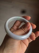 Load image into Gallery viewer, 53.2mm 100% natural type A certified light green/purple jadeite jade bangle AQ4-0733