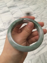 Load image into Gallery viewer, 57.5mm Certified Type A 100% Natural green/white Jadeite Jade bangle R59-1301