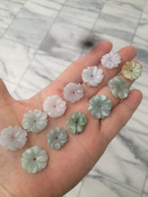 Load image into Gallery viewer, Type A 100Natural light green/purple/white jadeite Jade flower Pendant necklace WP-5