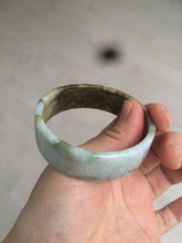 Load image into Gallery viewer, 52mm certified Type A 100% Natural sugar brown/red/green/white oil painting style square Jadeite Jade bangle D3-2745