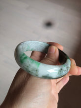 Load image into Gallery viewer, 53.5mm certified 100% natural Type A sunny green/dark green jadeite jade bangle Ak49-2724