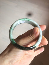 Load image into Gallery viewer, 53.5mm certified 100% natural Type A sunny green/dark green jadeite jade bangle Ak49-2724