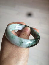 Load image into Gallery viewer, 53.5mm certified 100% natural Type A sunny green/dark green jadeite jade bangle Ak49-2724