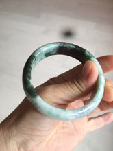Load image into Gallery viewer, 53.5mm certified 100% natural Type A sunny green/dark green jadeite jade bangle Ak49-2724