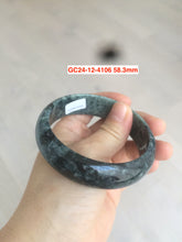 Load image into Gallery viewer, 52-60mm certified Type A 100% Natural green gray black Jadeite Jade bangle GC24 (add on item)