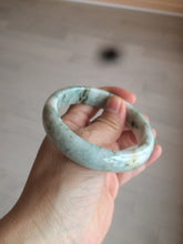 Load image into Gallery viewer, 58mm Certified type A 100% Natural green/white (windflowers, 小碎花) Jadeite Jade bangle AM70-9154