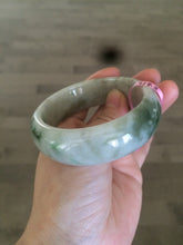 Load image into Gallery viewer, 56.3mm 100% natural Type A green/brown/purple chubby tire style jadeite jade bangle B62