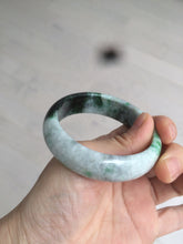 Load image into Gallery viewer, 53.5mm certified 100% natural Type A sunny green/dark green jadeite jade bangle Ak49-2724