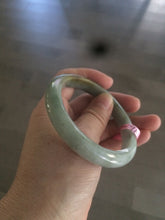 Load image into Gallery viewer, 56.6mm certified 100% natural Type A green/brown jadeite jade bangle L67-8440